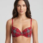 Sylve Checks Print Padded Non-Wired Bra
