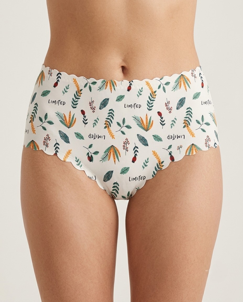 1642 Botanical Limited Leaf12 Sylve Seamless Printed Classic Panty - Image 1