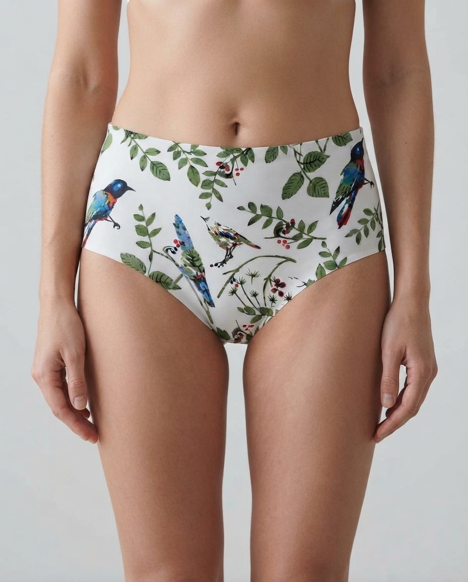 2126 Wild Berry & Robin (3) Sylve Seamless Printed Classic Panty - Image 1
