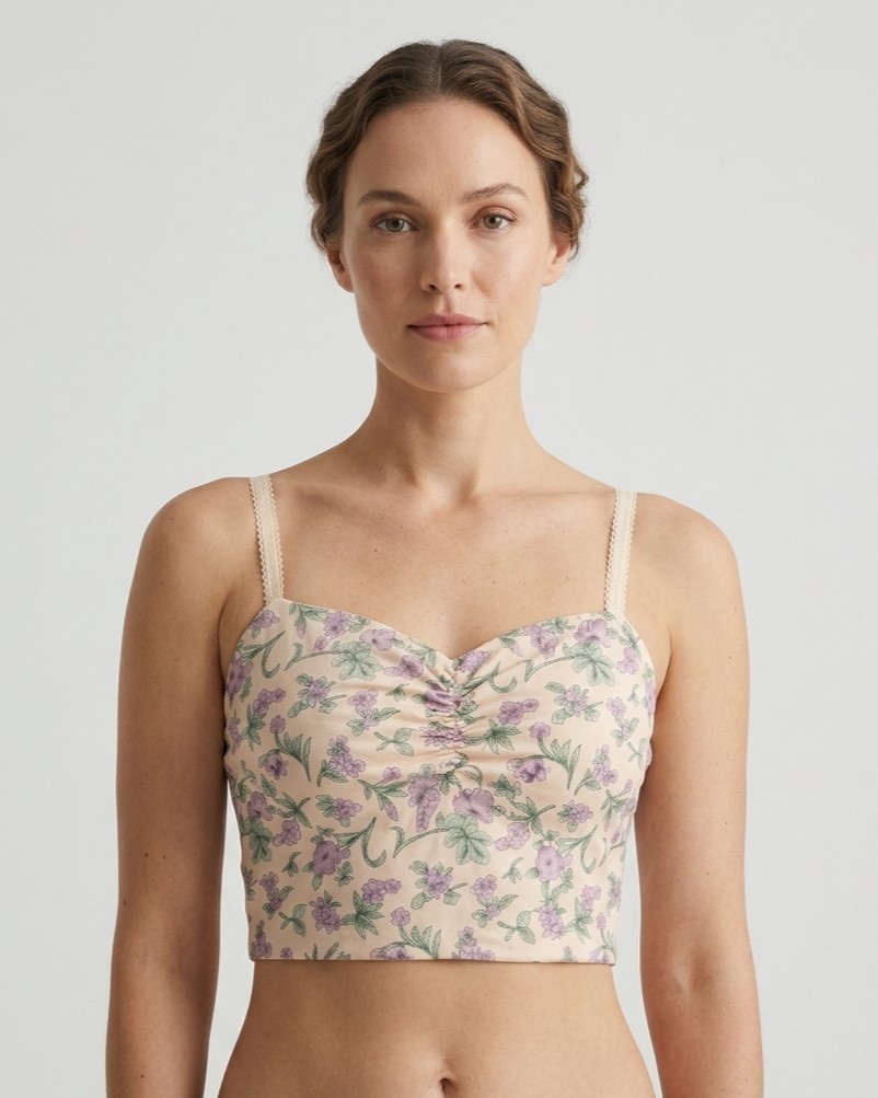 285 Model (1) Sylve Printed Everyday Padded Bralette - Image 1