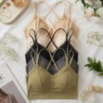 Sylve Ribbed Mesh Edge Padded Bralette Combo Pack of 2