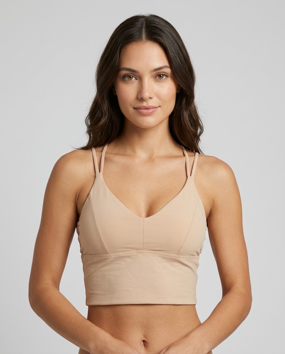604 Padded Bralette Skin Model Front Sylve Solid Everyday Padded Bralette - Image 1
