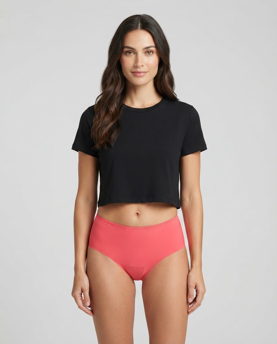 665 Coral Peach (1) Sylve Solid Seamless Classic Panty - Image 1