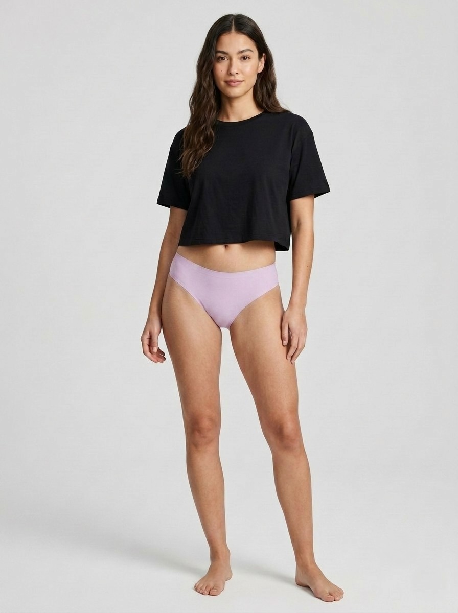 889 Soft Lavender new Sylve Solid Seamless Slip Panty - Image 1
