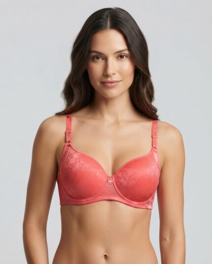 Sylve Self Print Padded Non Wired Bra