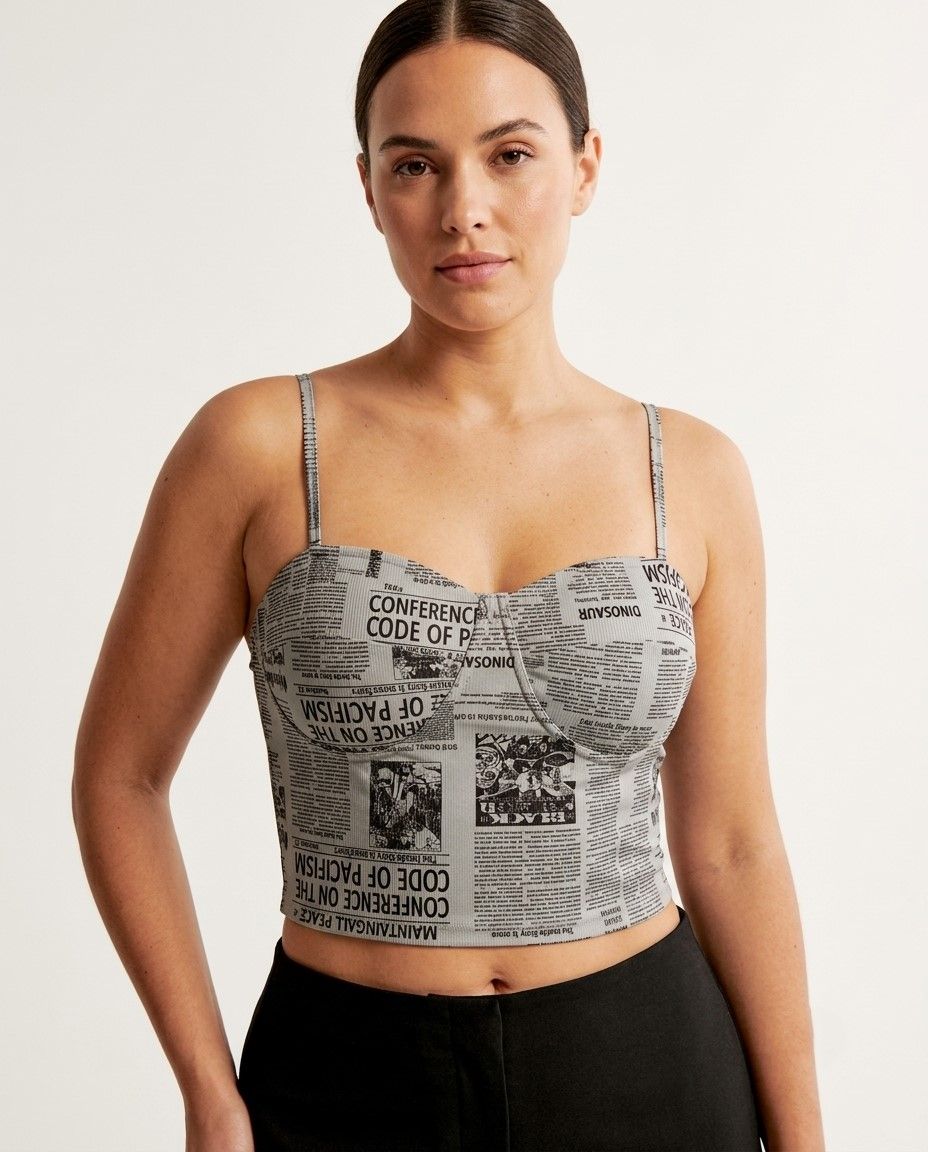 A10565 Paper Printed BRALETTE Model Sylve Printed Everyday Padded Bralette - Image 1