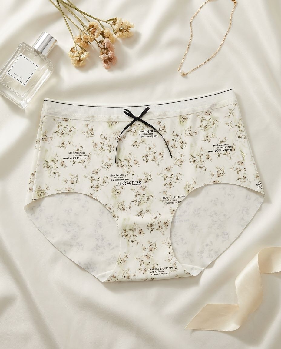 A11015 Off White Panty (3) Sylve Multi Print Soft Stretchable Panty - Image 1