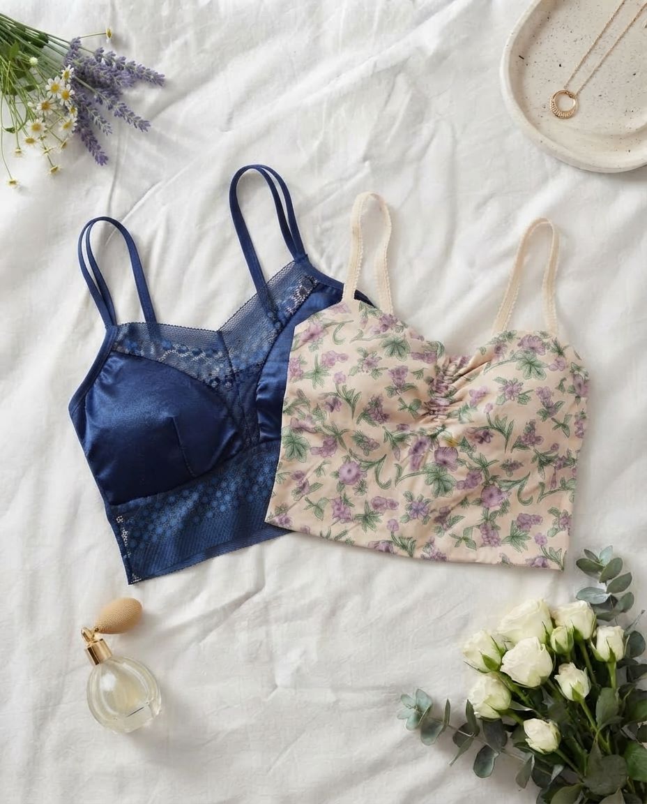 002 and 285 combo Sylve Mixed Everyday Padded Bralette Combo Pack of 2 - Image 1