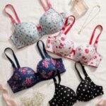 Sylve Printed Push Up Padded Wired Bra Combo Pack of 3