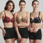 Sylve Checks Print Padded Non-Wired Bra Combo Pack of 3