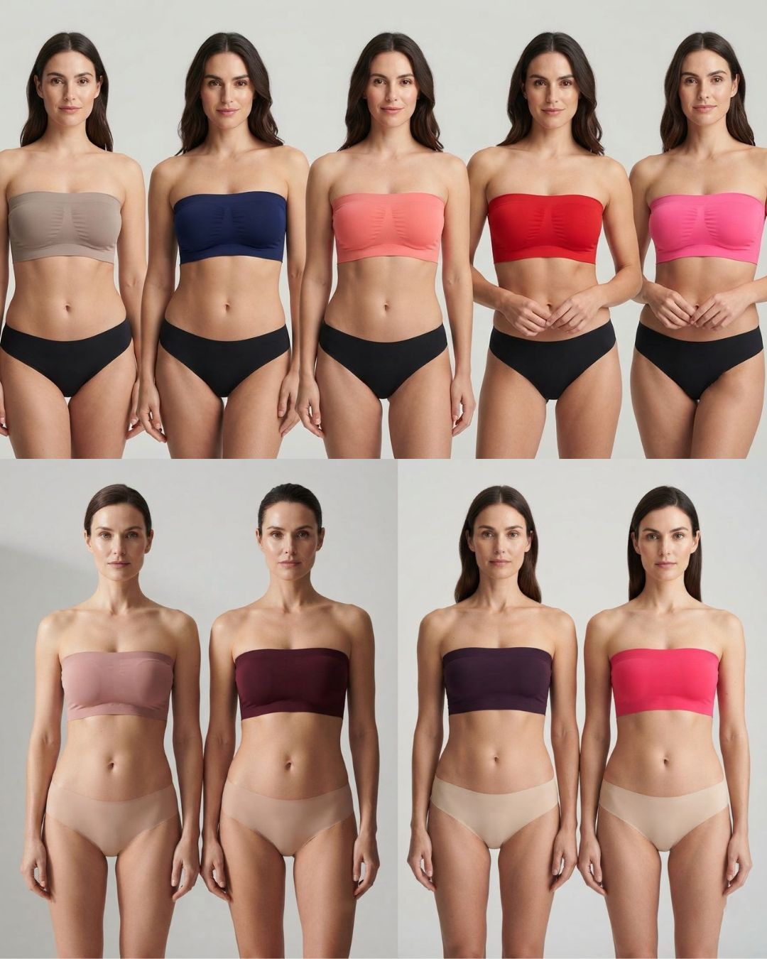 1769 Combo all Sylve Solid Spiral Tube Bra Combo Pack of 3 - Image 1