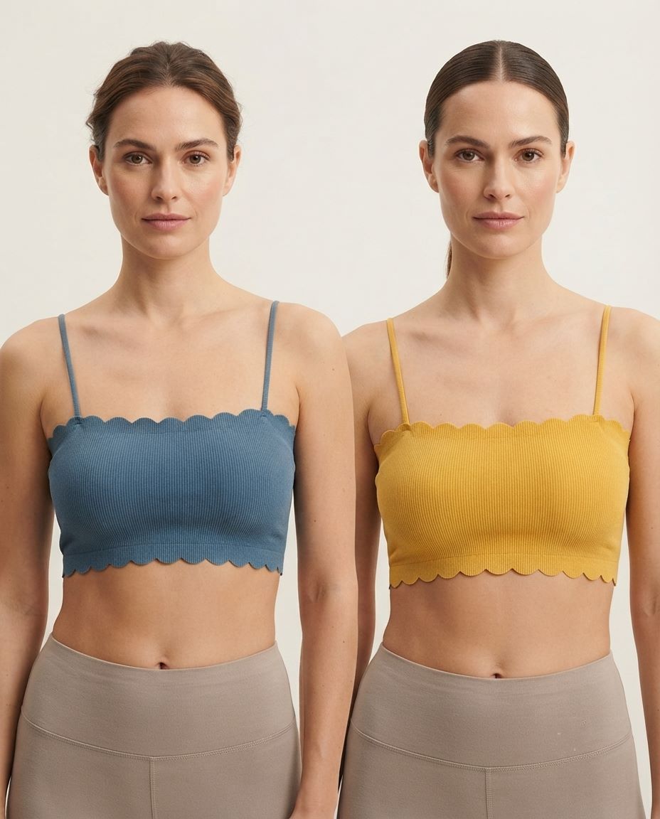2030 Combo 2 Sylve Ribbed Hook-Back Padded Bralette Combo Pack of 2 - Image 1
