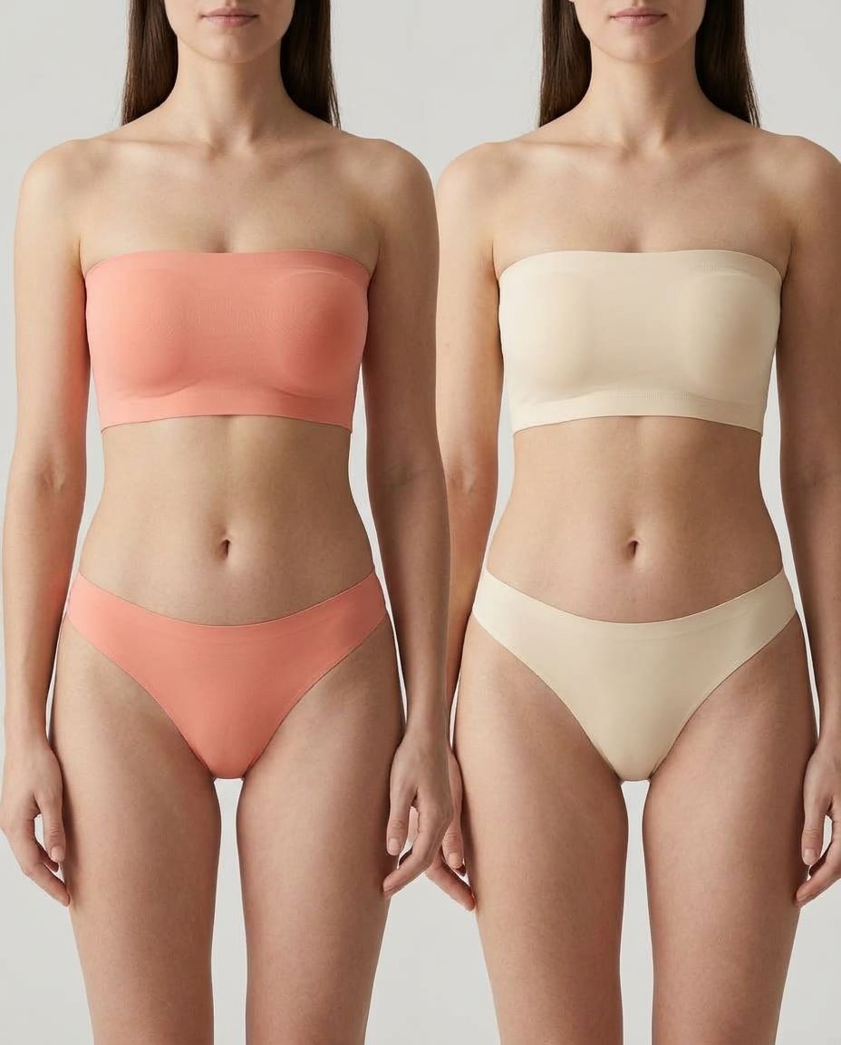 2102 combo Sylve Solid Back Hook Tube Bra Combo Pack of 2 - Image 1