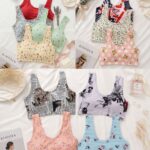 Sylve Printed Padded Non Wired Hook Back Sports Bra Combo Pack of 3