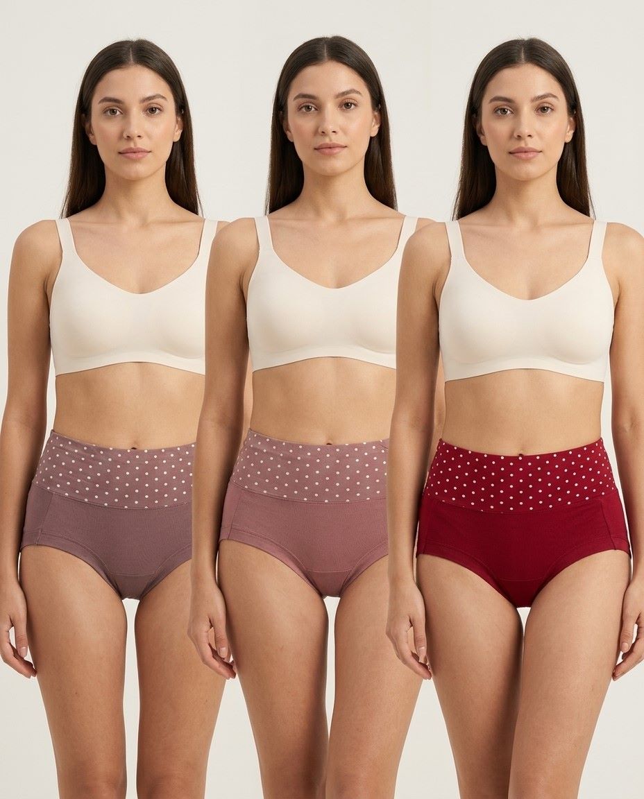 2182 Combo pack of 3 (1) Sylve Bobby Print Panty Combo Pack of 3 - Image 1