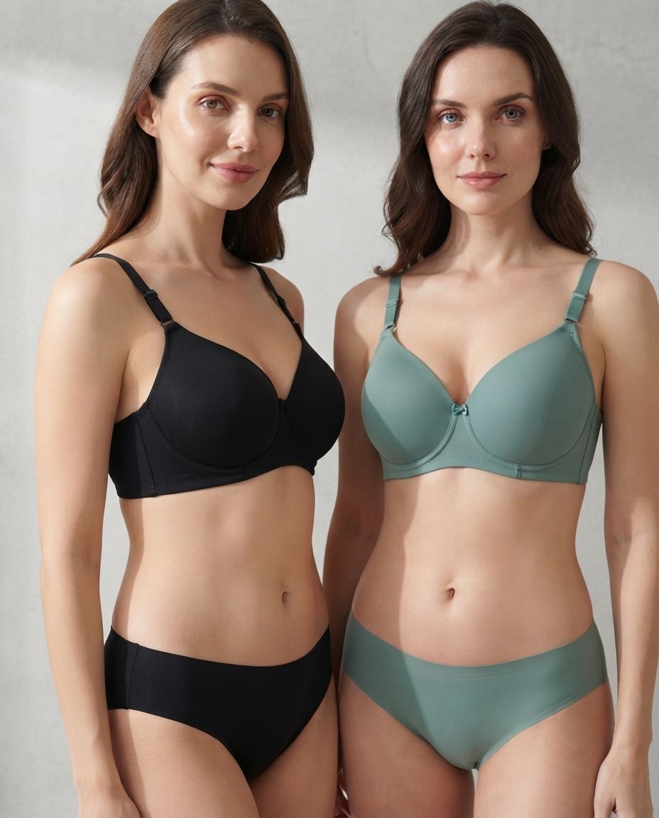 2345 Combo 2 Sylve Everyday Soft Padded Non-Wired Bra Combo Pack of 2 - Image 1