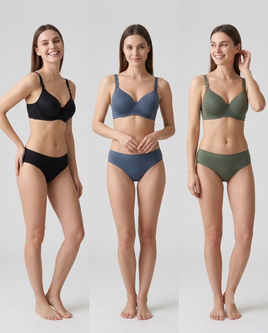2345 Combo 3 Sylve Everyday Soft Padded Non-Wired Bra Combo Pack of 3 - Image 1