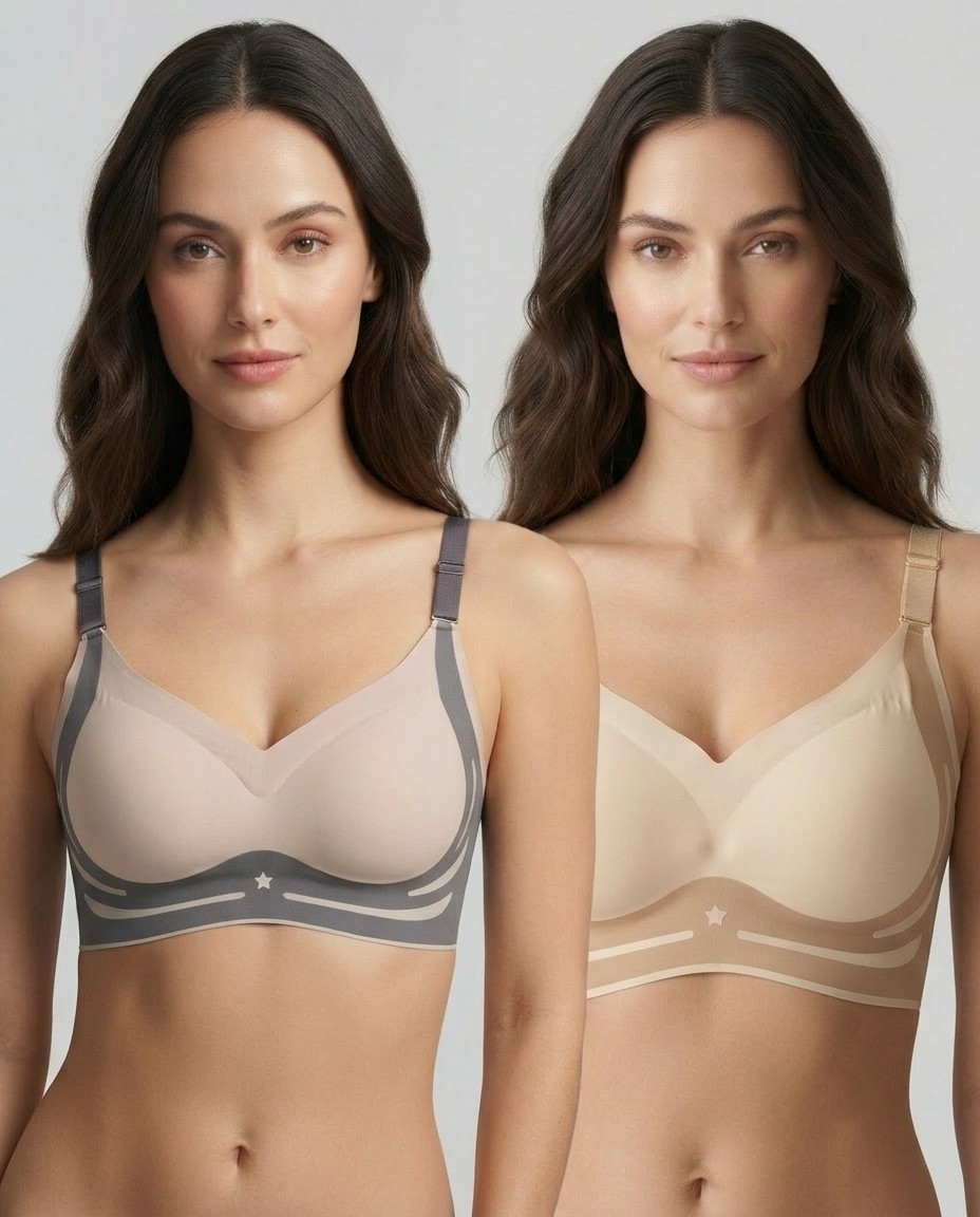 322 Combo 2 New (3) Sylve Supersoft Dual Color Sports Bra Combo Pack of 2 - Image 1