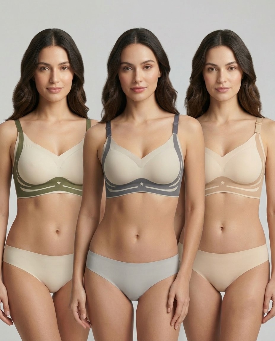 322 Combo 3 new Sylve Supersoft Dual Color Sports Bra Combo Pack of 3 - Image 1