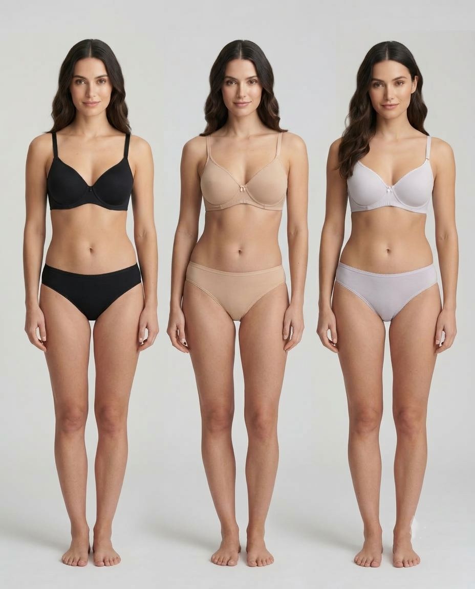608 3 Combo Bra Sylve Everyday Regular Padded Non-Wired Bra Combo Pack of 3 - Image 1