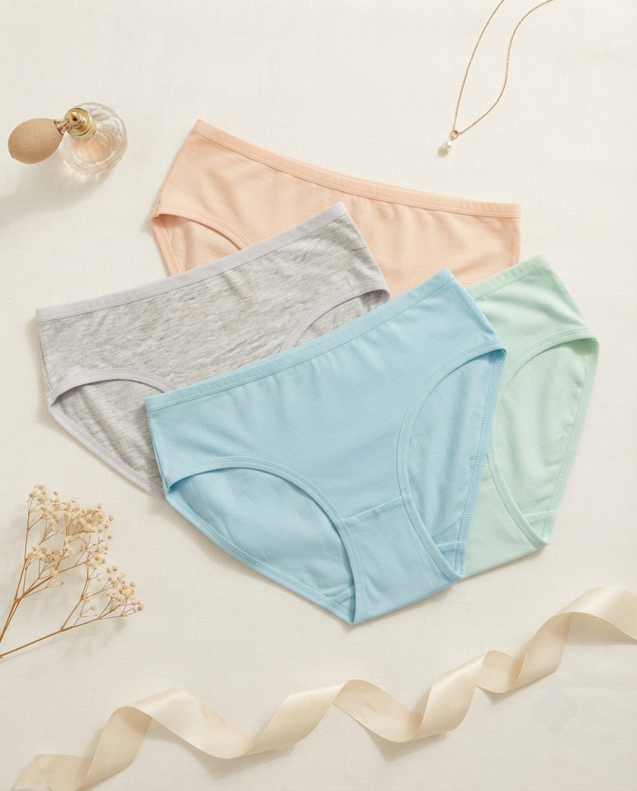 6130 Combo 4 Sylve Solid Soft Modal Stretchable Panty Combo Pack of 4 - Image 1