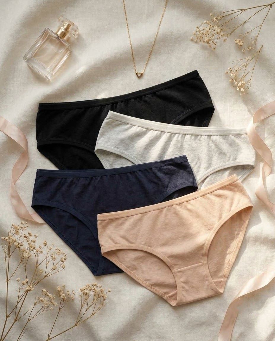 6300 Combo 4 pack Sylve Solid Cotton Blend Stretchable Panty Combo Pack of 4 - Image 1