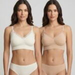 Sylve Solid Lace Trim Padded Bralette Combo Pack of 2