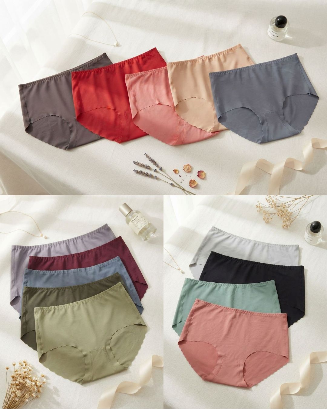 666 All Combo Sylve Solid Seamless Maxi Panty Combo Pack of 3 - Image 1