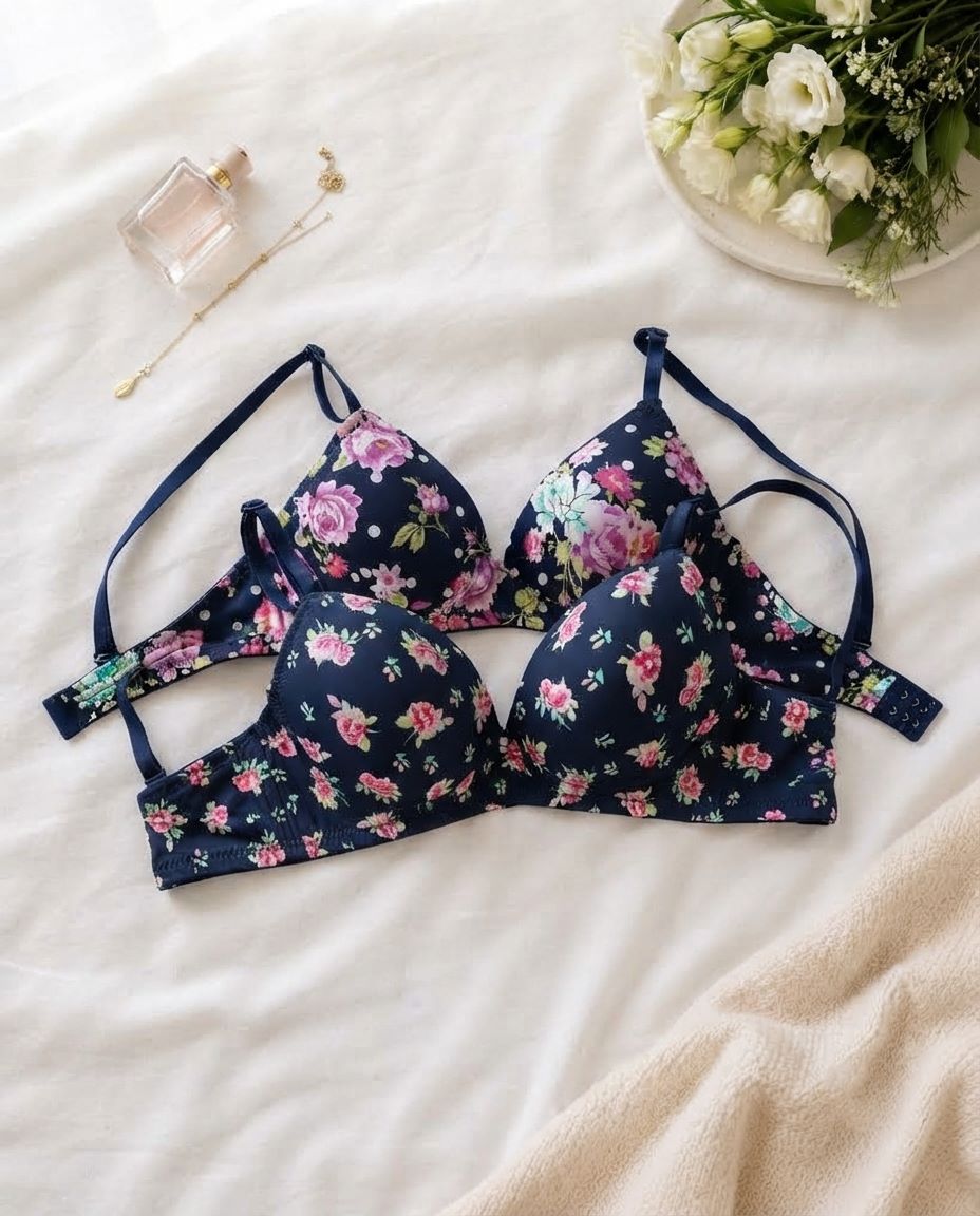 6688 Combo 2 Sylve Printed Padded Non-Wired Bra Combo Pack of 2 - Image 1