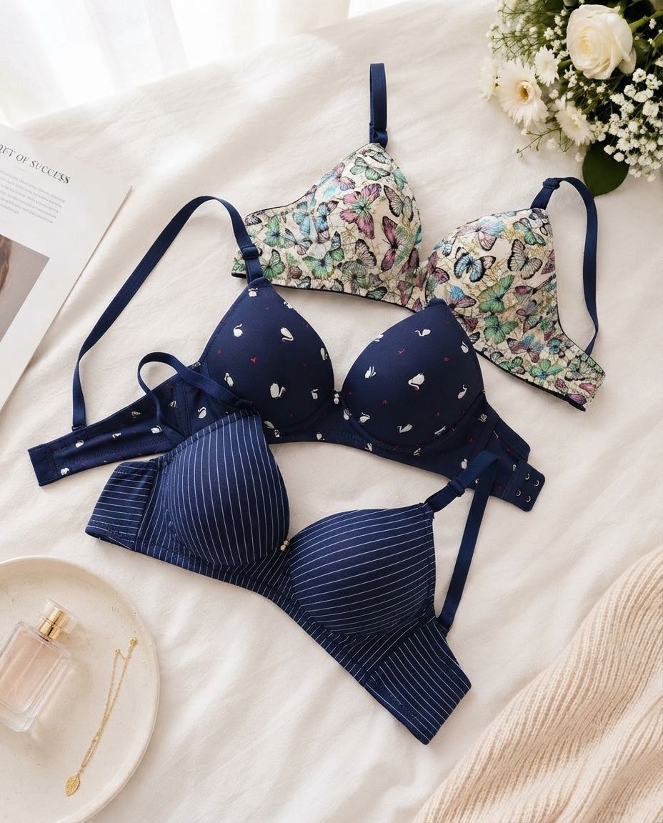 6688 Combo 3 Sylve Printed Padded Non-Wired Bra Combo Pack of 3 - Image 1