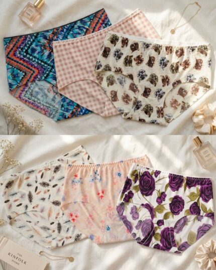 Sylve Seamless Printed Classic Panty Combo Pack of 5
