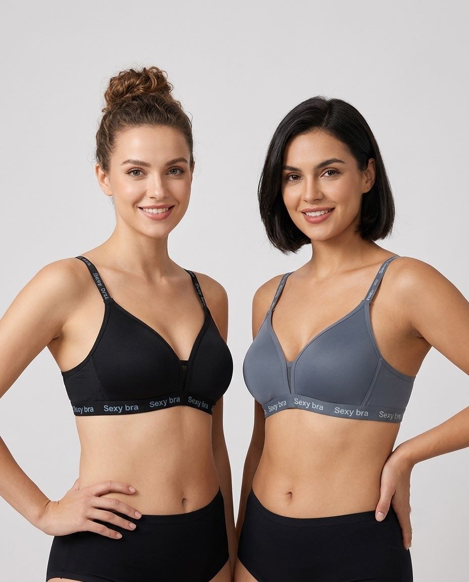 7324 Combo 2 pack (4) Sylve Supersoft Padded Non-Wired Bra Combo Pack of 2 - Image 1